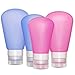 Leakproof Travel Bottles, (4 Pack) TSA Approved Portable Travel Containers, Refillable and Squeezable Soft Silicone Travel Size Toiletries Containers for Liquids, Lotion, Cond, Shamp etc.