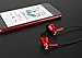 Marsno M2 Wired in Ear Headphones, Earbuds, Full Metal Earphones with Mic and Volume Control, High Definition, Noise Isolating, Deep Bass, Ergonomic Design &Crystal Clear Sound,3.5mm Jack,Red Housing