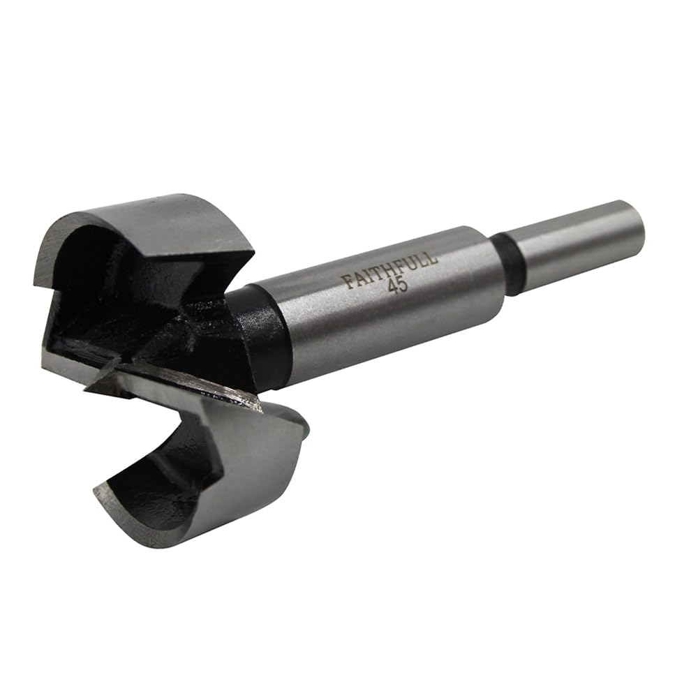 Faithfull FAIFOR45 Forstner Bit for Hardwood, Softwood, Drilling, Boring, Straight, Angled, Overlapping, Pocket holes - 45mm