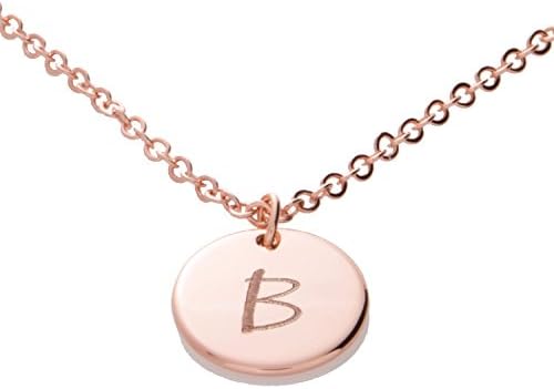 A Customizable initial Disc Necklace 16k Gold Silver Rosegold - Plated Disc Necklaec