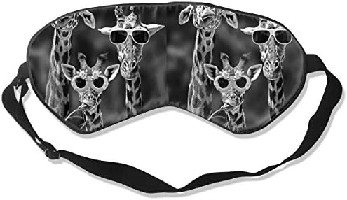 Funny Sunglasses Giraffe Silk Sleep Eye Mask Flexible & Breathable Blindfold With Adjustable Strap