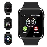 Aeifond Smart Watch - Fitness Tracker Watch Touchscreen Bluetooth Smartwatch Wrist Watch with Camera Pedometer SIM TF Card Slot Compatible Samsung Android iPhone iOS Men Kids Women (Black)