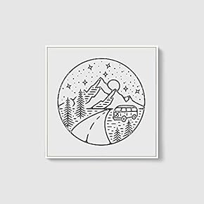 Framed Canvas Home Artwork Decoration Night Canvas Wall Art for Living Room, Bedroom - 16x16 inches