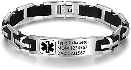 Personalized ID Men Bracelets Stainless Steel Engraved Bangle Bracelets for Mens Jewelry for Boyfriend(BA101366)
