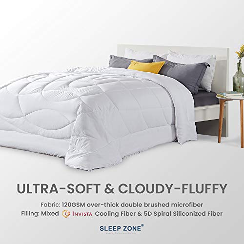 SLEEP ZONE Reversible King Size Cooling Comforter, Super Soft Bedding