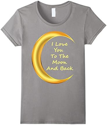 Women's I Love You to the Moon and Back T-shirt Large Slate