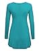 Lock and Love LL WT767 Womens Long Sleeve Scoop Neck Trapeze Tunic L JADE