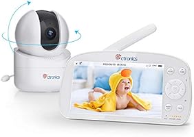 Ctronics Babyphone mit Kamera, Pan 355°/Tilt 90° Weitwinkel, Video Baby Monitor Kabellos 5,5 Zoll 720P, 304m Reichweite,...