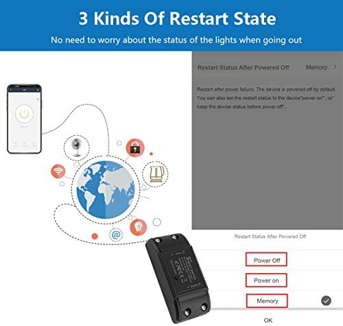 Smart WiFi Lichtschalter Drahtloser Relaisschalter Kanal Tuya Modul App Fernbedienung Timer fr die Hausautomation Kompatibel mit Alexa Google Home Support IOS Android