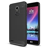 LG K20 Plus Case,LG K20 V / LG Harmony / LG Grace / LG VS501 Case,AnoKe Ultra[Slim Thin]Carbon Fiber Shock Absorption Scratch Resistant Soft TPU Grip Protection Cases Cover For LG K10 2017 HWLS Black