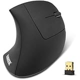 Anker 2.4G Wireless Vertical Ergonomic Optical Mouse, 800 / 1200 /1600DPI, 5 Buttons - Black