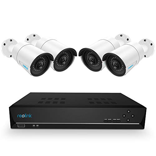 REOLINK 8CH 5MP PoE Home Security Camera System, 4 x Wired 5MP Outdoor