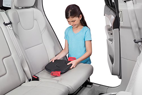 mifold Basic Non-Folding Grab-and-go Car Booster Seat – Compact and Portable Booster for Travel, Carpooling and More - Completely Flat Child Booster for Easy Storage, Slate Gray