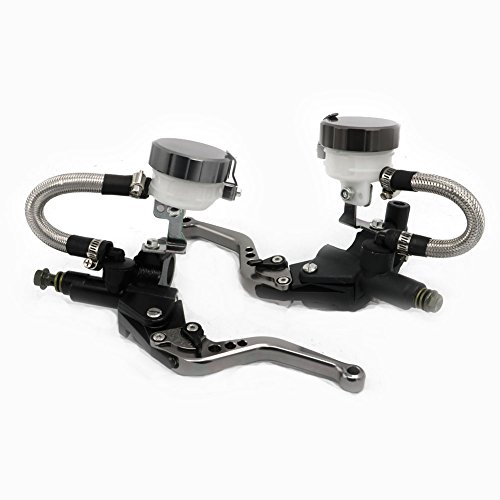 Motorcycle 7/8" Clutch Hydraulic Brake Levers Master Cylinder Oil Fluid Reservoir for Honda CB1000R 08-12 VFR750 91-97 VFR800 98-12 CBF1000 06-09