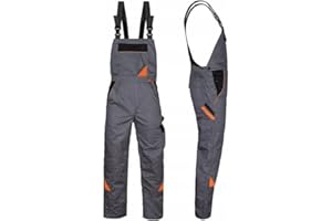 ART.MAS Men's Work Bib Overalls – Heavy Duty Construction, Knee Pad Pockets, Reinforced Seams, Durable Poly-Cotton Fabric