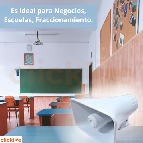 Clicklife Sirena de Alarma Vecinal con 6 Controles Remotos, Frecuencia 433 MHz, 30W, Resistente a la Intemperie, Ideal para Hogares, Negocios y Escuelas
