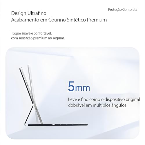 Teclado Smart para iPad A16 11ª Geração (Modelos A2696/A2757/A2777),Compatível com iPad 10ª Geração 10.9" Polegadas 2022 (A3354/A3355/A335) (Cinza)