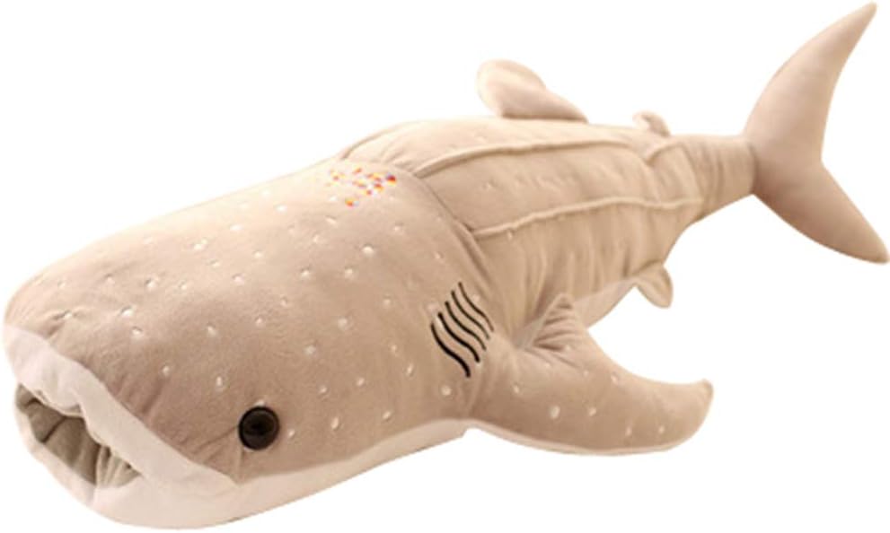 Lamourbear Stuffed Animal Plush Toy Whale Shark 28.7 in Gift for Kids Boys Girls Khaki