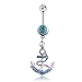 Power Wing Belly Button Rings Dangle Sexy for Women,Navel Rings Set Surgical Steel Barbell Jewelry (Blue-set)