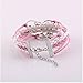 Infinity Collection Mom Bracelet for Women – Pink and White Multi-Strand Love and Heart Charm Jewelry – Adjustable Gift for Mother, New Mom, or First Mothers Day