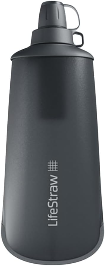 LifeStraw Peak Series Collapsible Squeeze Bottle Water Filter 650ml Dark