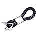 Buffway KeyChain Keyring,Leather Braided Lanyard Key Chain Holder Tag 2 Metal Rings With Fashion Design for Your Car Office Home keys - Black