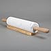 Creative Home White Marble Rolling Pin with Wooden Cradle