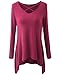 JayJay Women Crisscross Neck Basic Soft Fabric Long Sleeve Loose Fit Tunic