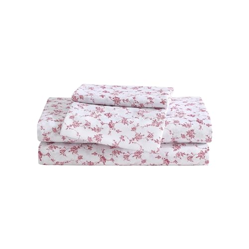 Betsey Johnson - Parure de lit pour lit Simple, Douce et légère, résistante à la décoloration et aux Plis (Toile Florale Rose, lit Simple)