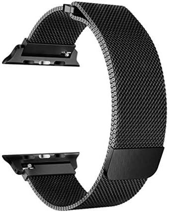 SICCIDEN Compatible with Apple Watch Band 42mm 44mm, Milanese Mesh Loop with Magnetic Clasp Stainless Steel Replacement Band Compatible with Apple Watch Series 4 Series 3 Series 2 Series 1, Black