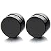 2pcs 8MM Magnetic Black Circle Stud Earrings for Men Women, Non-Piercing Clip...