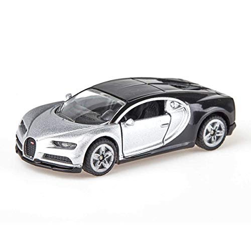 siku 1508, Bugatti Chiron Sportwagen, Spielzeugauto für Kinder, Metall/Kunststoff, Silber/Schwarz, Öffnende Türen – Bild 4
