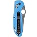 Benchmade - Mini Griptilian 555HG Knife, Sheepsfoot Blade, Plain Edge, Satin Finish, Blue Handle