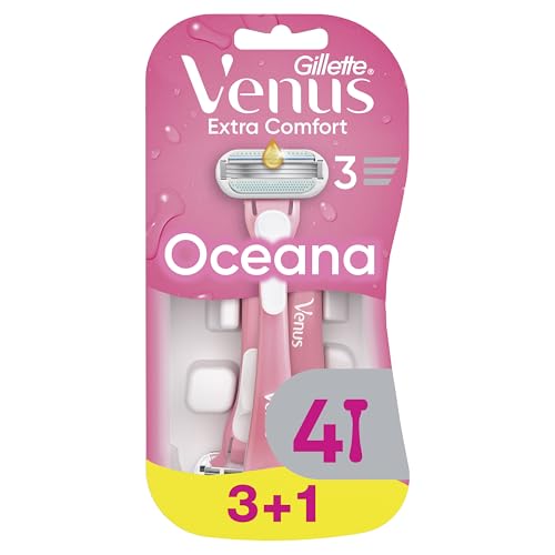 Extra Comfort Oceana Rasoio Da Donna Usa E Getta A 3 Lame, Confezione Da 4