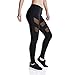 SOUTEAM Women's Mesh Workout Sports Pants Gym Yoga Leggings with Hidden Pocket
