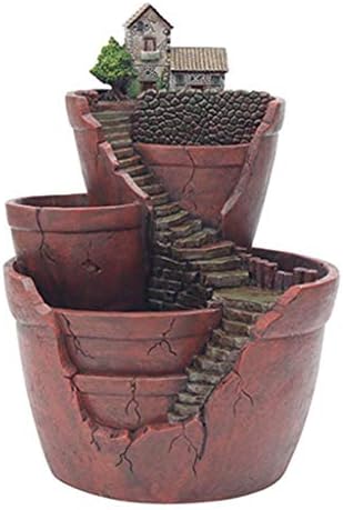 Craft Ornaments Idyllic Broken can of Succulent Flowerpot Balcony Courtyard Micro Landscape Desktop Decoration Matching Props Design (Color : Brown, Size : 232432cm/9913inch)