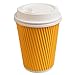 Snapcups Best Disposable Coffee Cups to Go - Premium Hot Paper Cup With Lids 12 Oz(30 count), Yellow - Perfect for Ripple and Insulated Cups - No Soaking or Smells - No Sleeves Needed