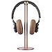 Headphone Stand Table Desk Accessories – Jokitech Metal Headset Holder Bracket Desktop Earphone Hanger Mount Storage Rack with leather silicon protection for Home and Office Display Rosegoldthumb 1