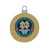 Notre Dame Fighting Irish NCAA Football Undefeated 12-0 Gold Christmas Ornament