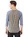 Alternative Men's Raglan 3/4 Sleeve Henley Shirt, Eco Grey/Eco Pacific Blue, M