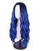 SEIKEA Women Color Wig Long Curly Hair Ombre with Root Girl Cosplay Costume Heat Resistant Synthetic Hairpiece - Dark Blue