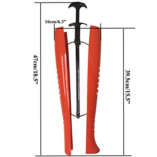 Coralpearl Boot Tree Shaft Shaper Stand Holder Adjustable Support Form Straight Up Keeper Insert Top Calf Stretcher Organizer Hanger for Women Men Kids Cowboy Knee High Tall Shoes (XL 18.5" Orange)