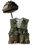 Kids Army Camo Helmet & Assault Vest Combo - Woodland Camo, Ages 5 - 13yrs
