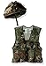 Kids Army Camo Helmet & Assault Vest Combo - with Free Army Dog Tags, Ages 5-13yrs
