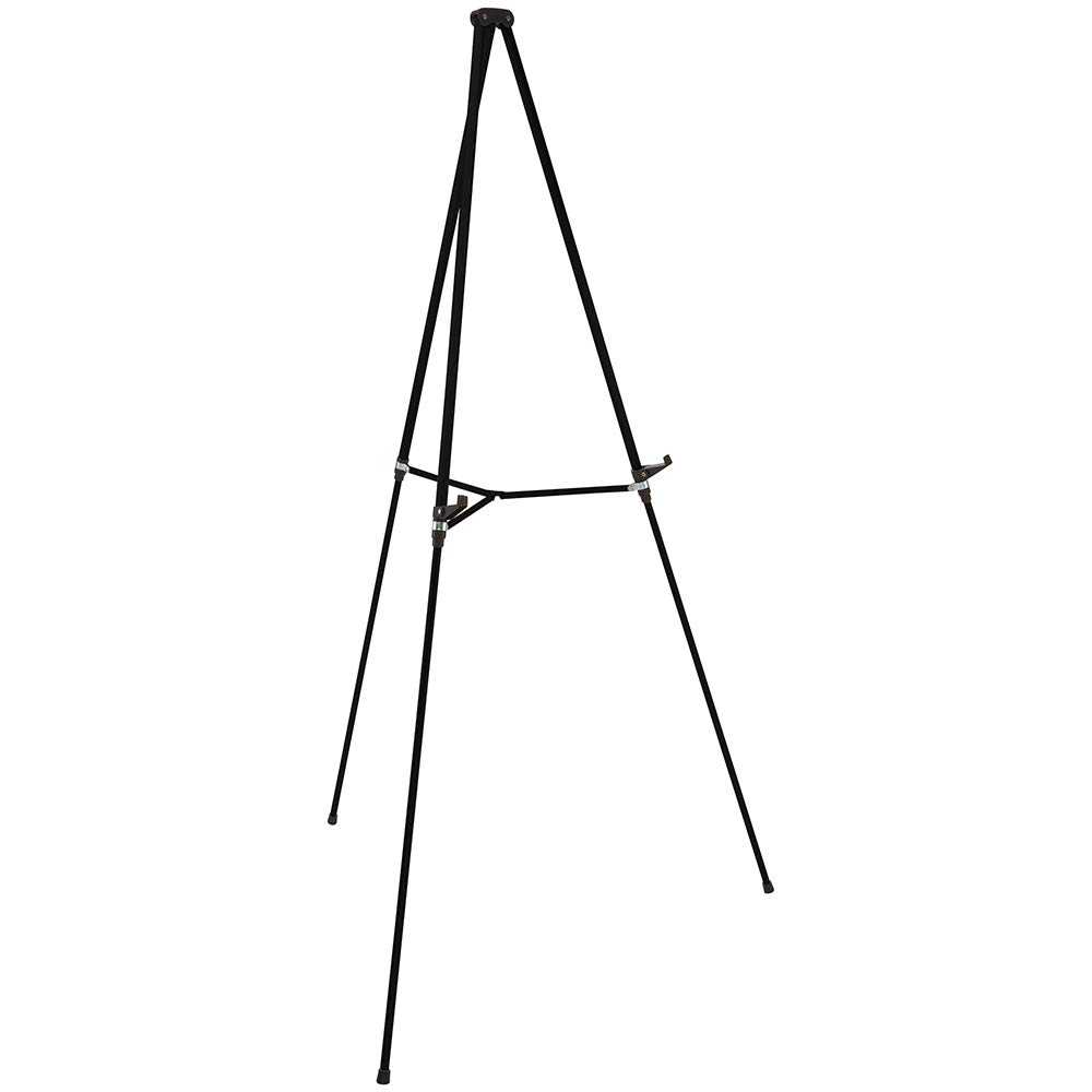 Quartet Easel, Aluminum, Lightweight, Telescoping, 66" Max. Height, Supports 25 lbs, Black (51E)