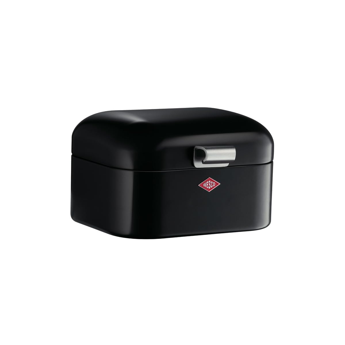 WESCO Mini Grandy Bread Bin in Black, Powder-Coated Sheet Steel, Ventilation Holes and Sturdy Handle
