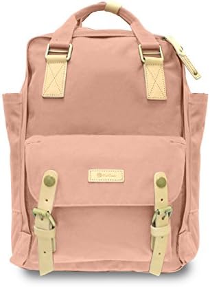 Stylish solid color back pack, men and women, laptop, backpack (blush pink)