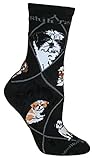 Shih Tzu Puppy on Black Ultra Lightweight Stretch Cotton Crew Socks