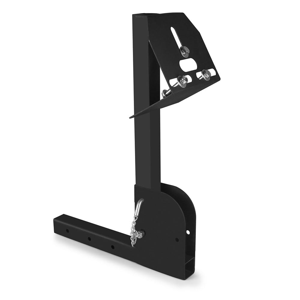 Photo 1 of Multi Functional Foldable Trailer Hitch Spare Tire Carrier Adjustable Hitch Fit for 2 Inch Receive Mount Compatible with 4 & 5 & 6 Lugs Trailer Wheels