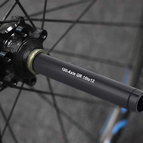 Thru Axle Adapter, Bicycle Thru Axle Adapter Bike Thru Axle Hub Adapter 15mm to 12mm Quick Release Skewer Bike Hub Adapter(Black)